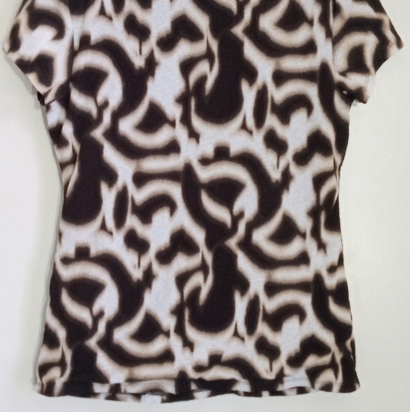 Alfani tribal scoop neck gathered and ruched Short sleeve top women's size large - Picture 7 of 7